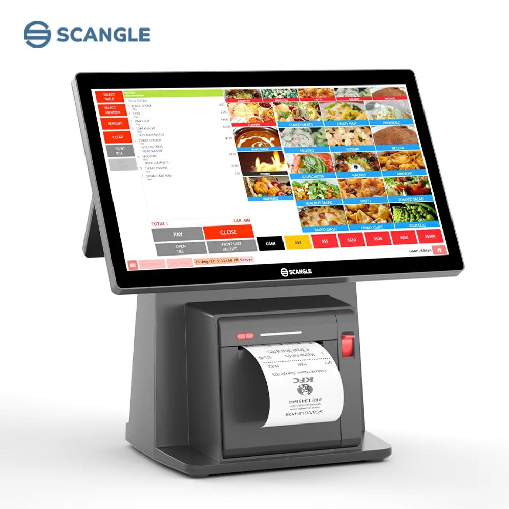 Factory direct sales of 14 inch Android with printing and cash register all-in-one machine, supermarket, catering, commercial PO
