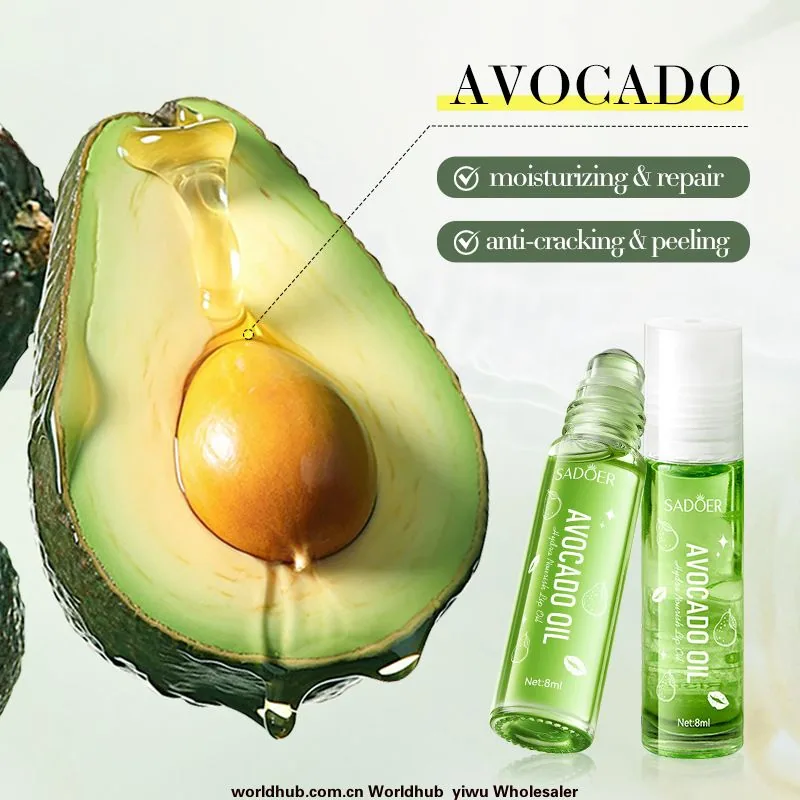 SADOER Avocado Moisturizing Nourishing Lip Oil Autumn and Winter Moisturizing Lip Perimeter Lip Balm Cross-border Foreign Trade