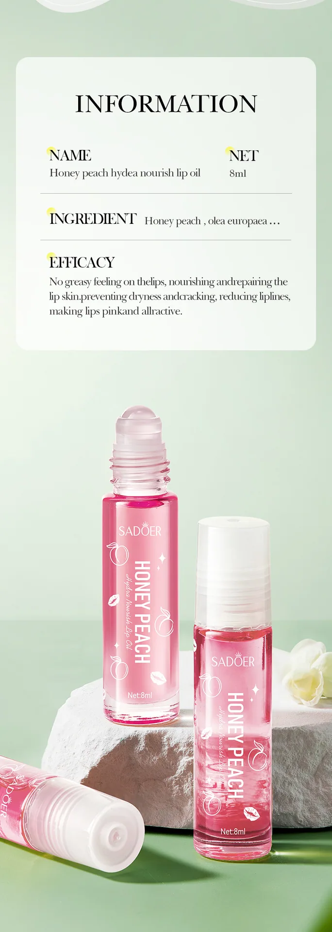 Show the use scene of SADOER shea butter lip balm, moisturize and nourish the lips in autumn and winter, and trade lipstick