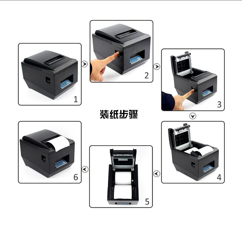 SGT-8221 supermarket cashier receipt thermal printer with USB port, network port and serial port. Kitchen receipt printer. 4