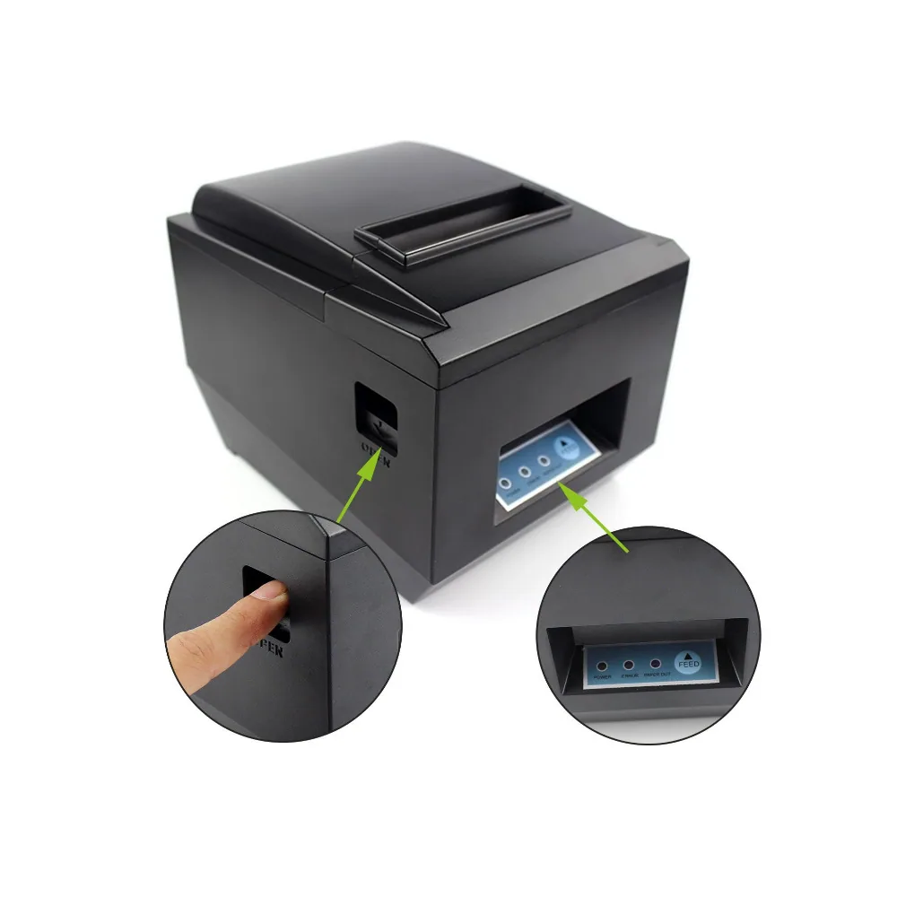 SGT-8221 supermarket cashier receipt thermal printer with USB port, network port and serial port. Kitchen receipt printer. 3