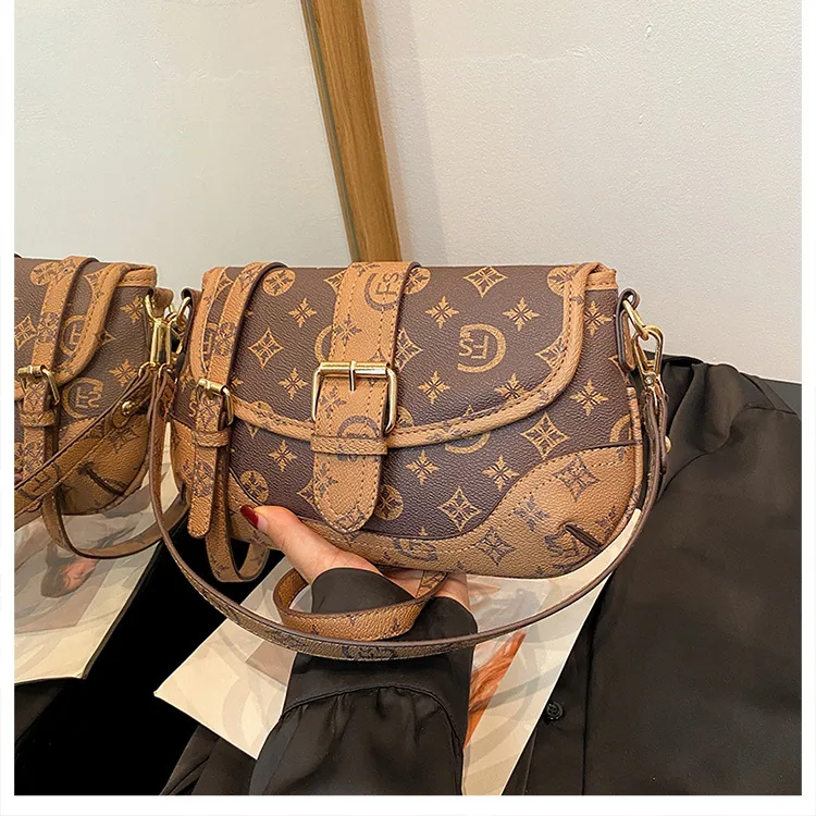 Womens bag new style temperament splicing print niche cross-border popular item versatile wallet no punching shoulder strap fash 3