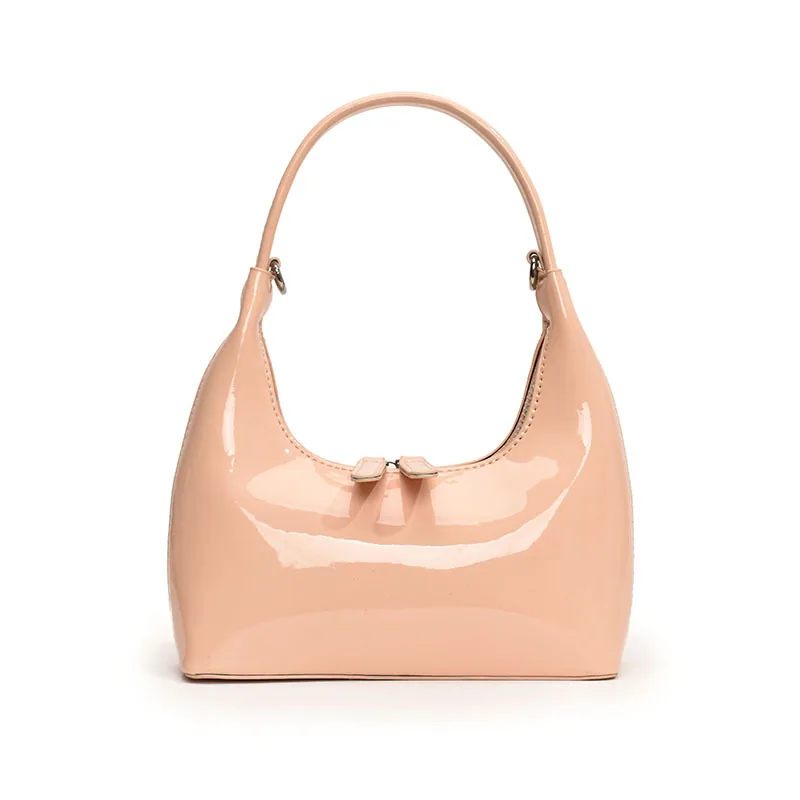 2024 Autumn New Fashion Laminated Shiny Tote Bag Cross Versatile Simple One Shoulder Cross Arm Commuter Womens Bag 4