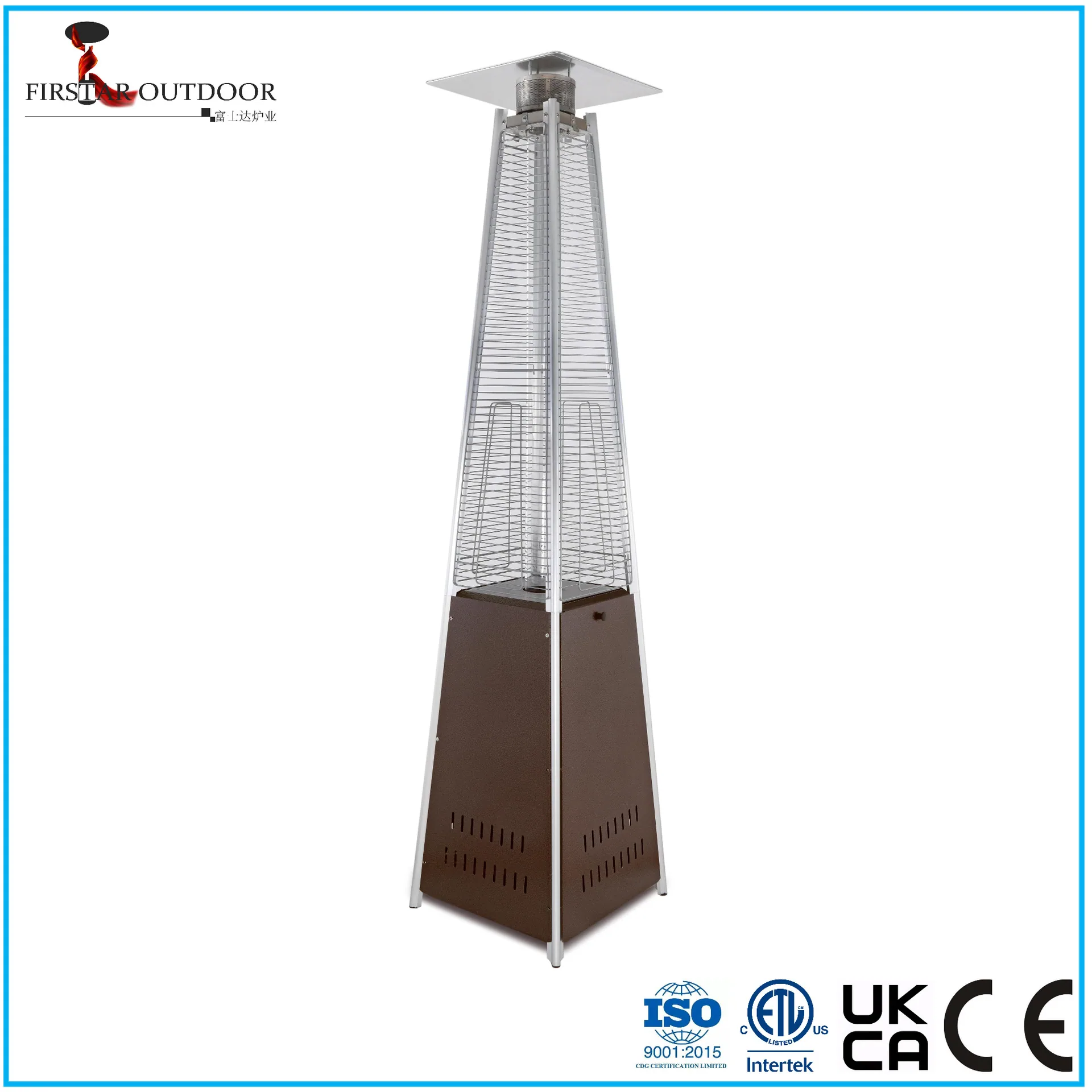 Gas heater glass tube pyramid shape golden flower gas heating stove landscape heating lamp patiohit 3