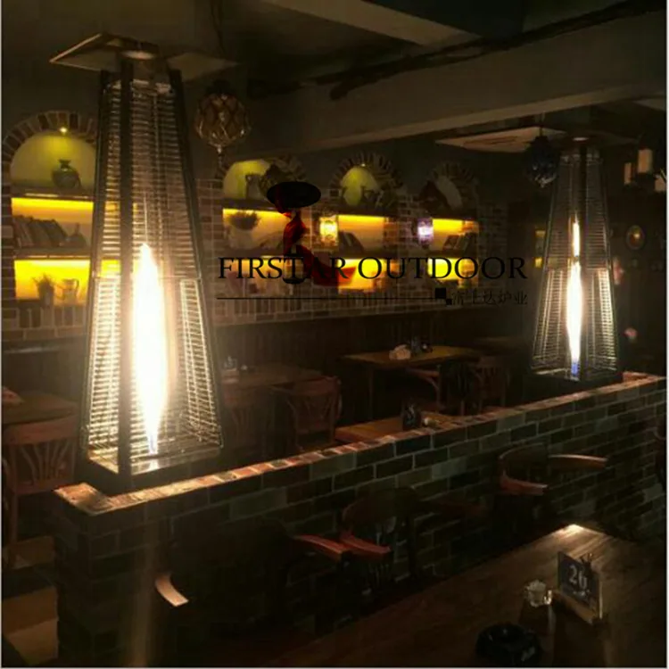 Gas heater glass tube pyramid shape golden flower gas heating stove landscape heating lamp patiohit 2