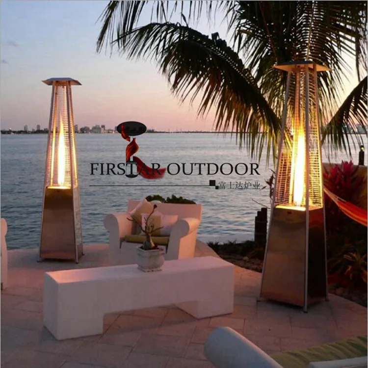 Gas heater glass tube pyramid shape golden flower gas heating stove landscape heating lamp patiohit