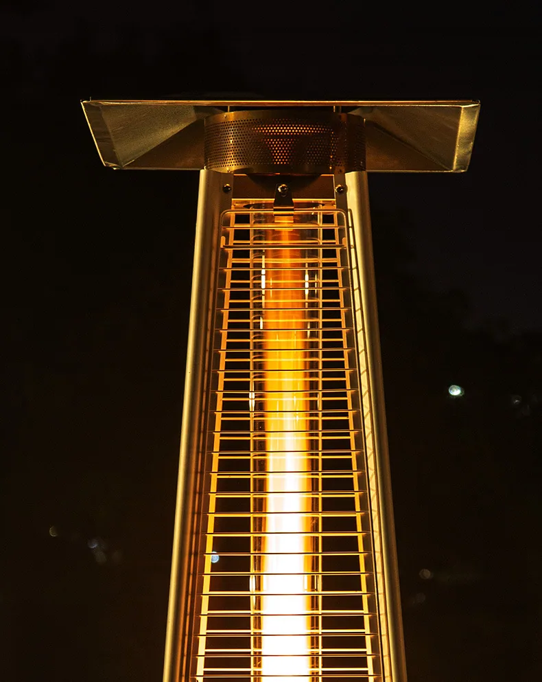 Gas heater glass tube pyramid shape golden flower gas heating stove landscape heating lamp patiohit 15