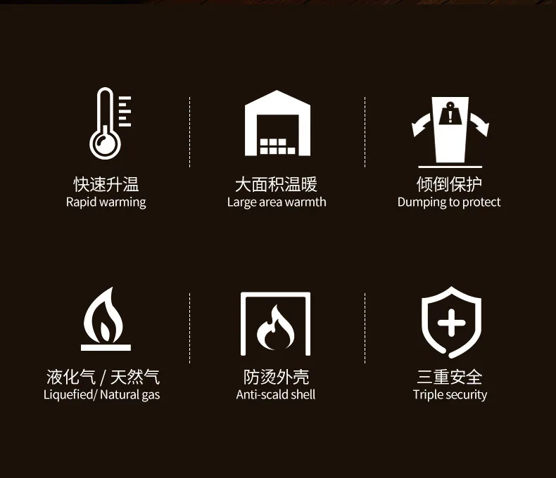 Gas heater glass tube pyramid shape golden flower gas heating stove landscape heating lamp patiohit 7