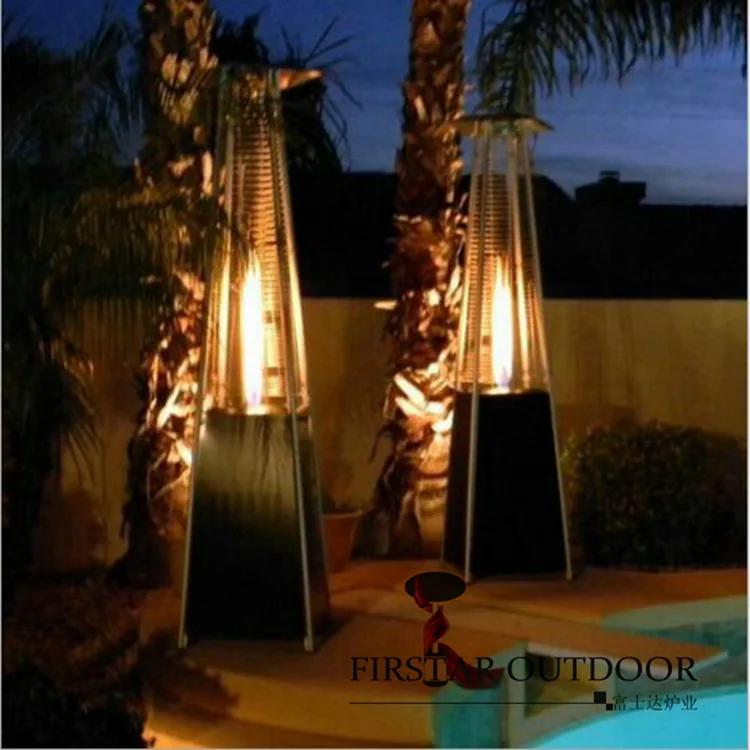 Gas heater glass tube pyramid shape golden flower gas heating stove landscape heating lamp patiohit 4