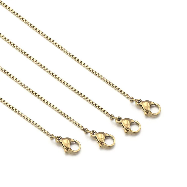 DIY chain in stock color preservation 18k gold box chain necklace bracelet material semi-finished chain manufacturer wholesale