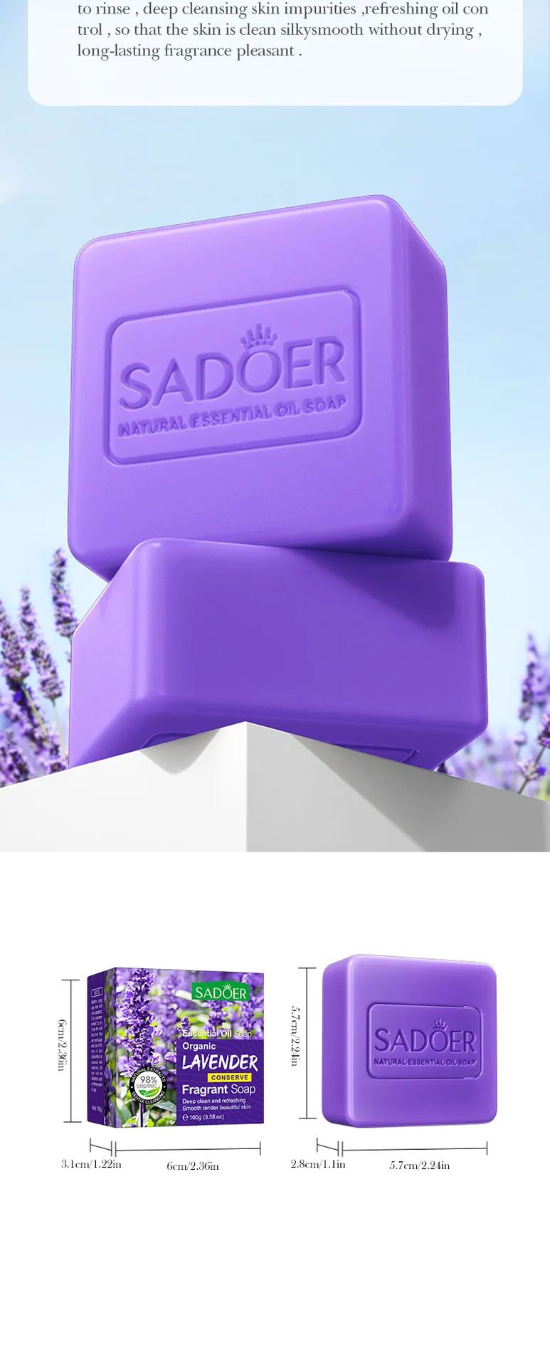 SADOER lavender minyak pati sabun mandi menggunakan adegan peta, busa sabun tangan halus lembut membersihkan badan, sesuai un