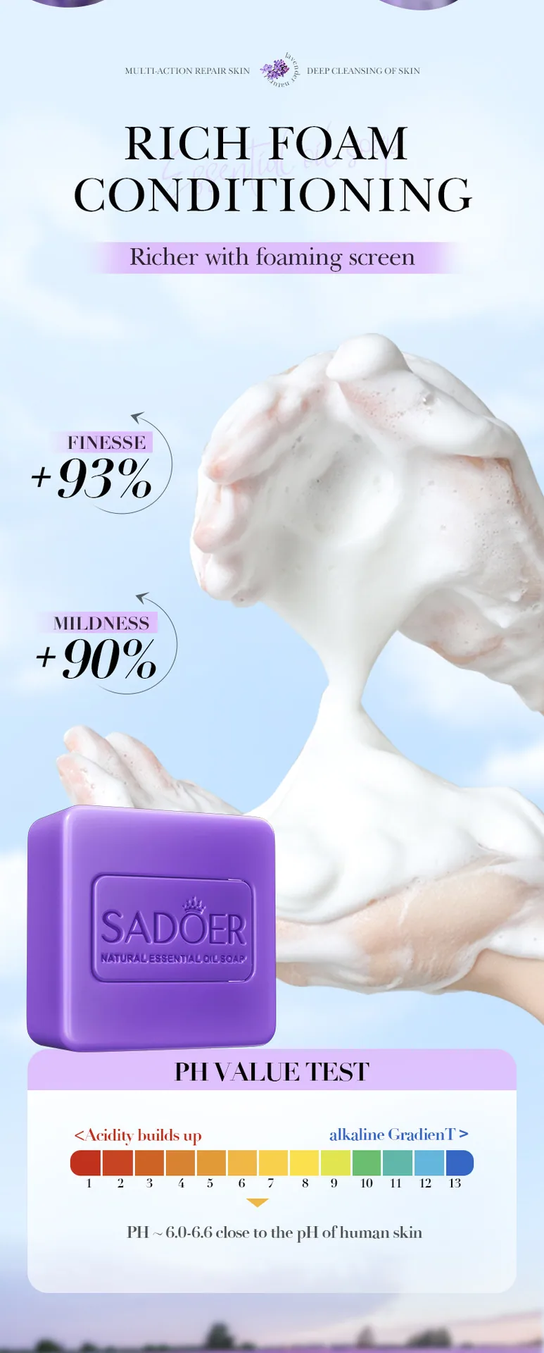 SADOER lavender tangan sabun pembungkusan luar pameran, perdagangan luar sempadan borong butiran pembungkusan sabun