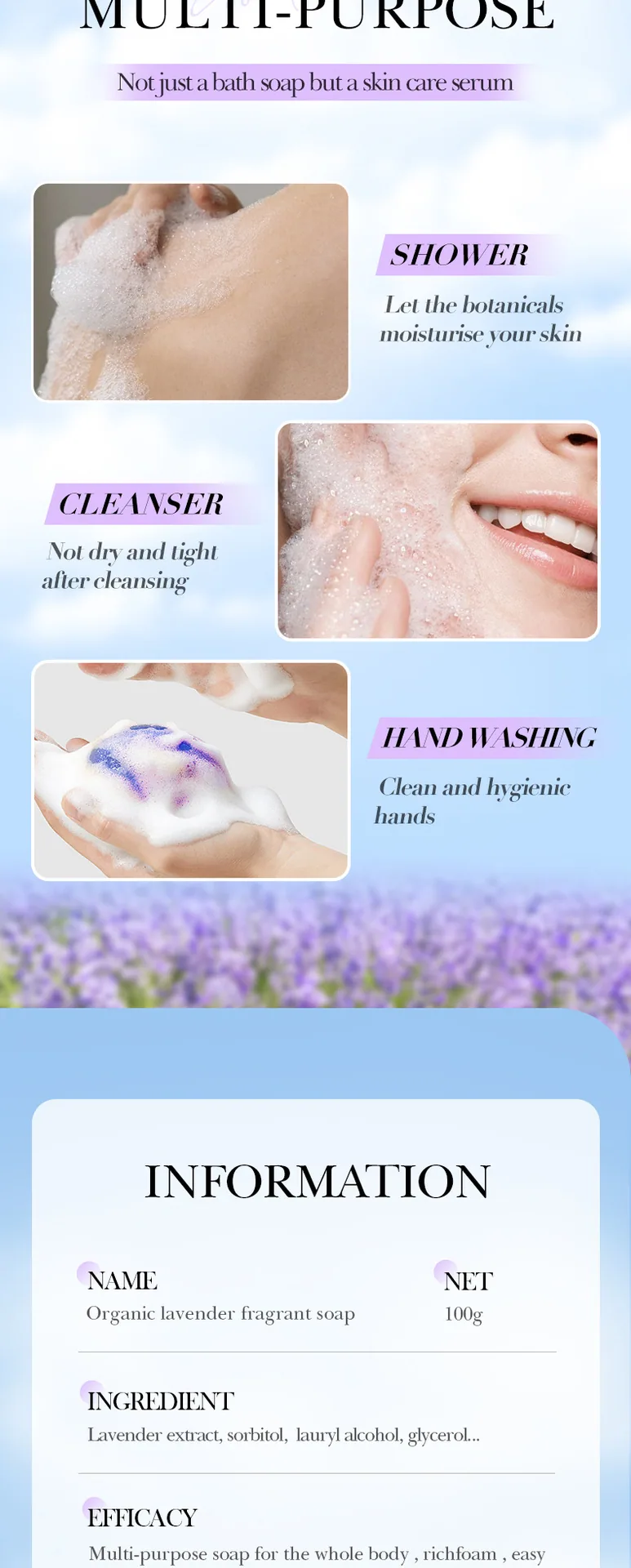 SADOER sabun minyak pati lavender pelbagai warna pilihan, perbezaan gaya siri sabun tangan, memenuhi keperluan mandi pembersi