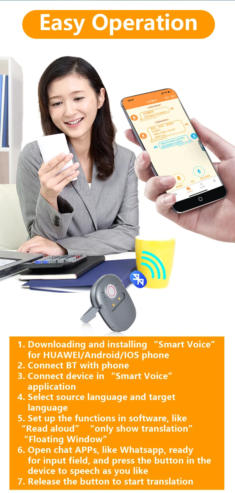 Voice Typing Translator Multi-Chinese Chat Translator Mobile Phone Holder Translator Pen 18