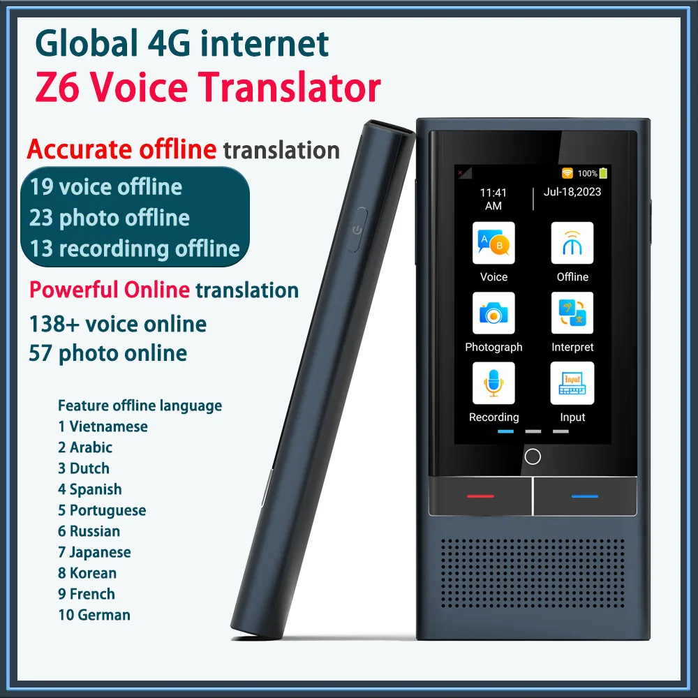Smart Offline Translator Translator 4G Intelligent Voice Translator Viet Nam Mongolia Simultaneous Translator Factory Price 2