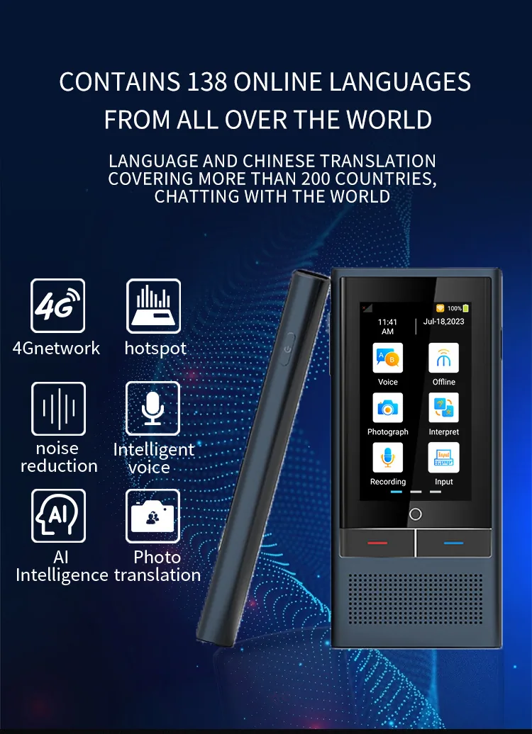 Smart Offline Translator Translator 4G Intelligent Voice Translator Viet Nam Mongolia Simultaneous Translator Factory Price 14
