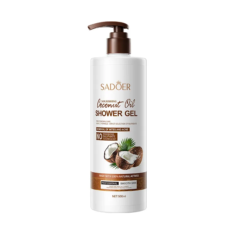 Close-up of SADOER coconut moisturizing body lotion texture, nourishing and deodorizing, cross-border foreign trade body loti