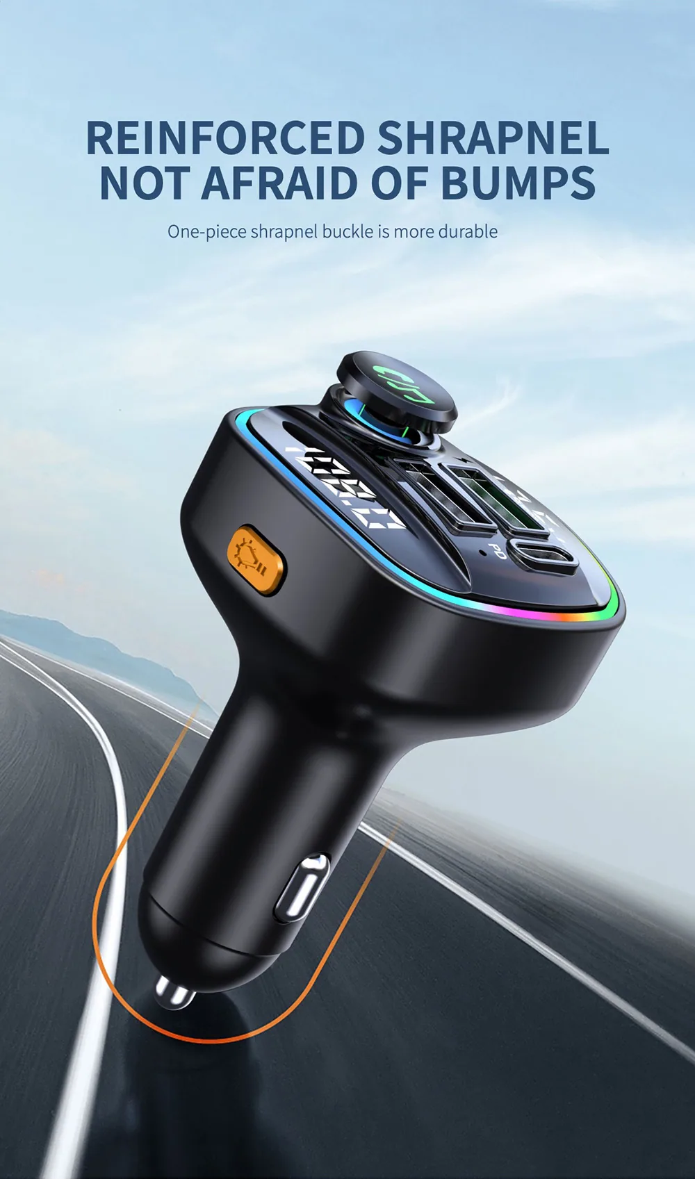 Pemancar FM kereta pengesanan voltan paparan dwi kereta mp3 pemain bluetooth usb pengecas pantas pengecasan pd pengecasan pantas 16