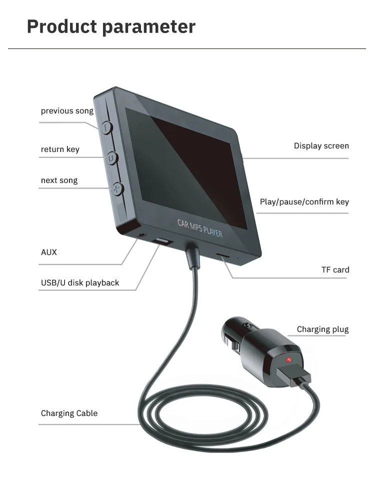 Car mp5 player, car android 4.3 inch large screen android display, navigation broadcast, mp4 remote dial 12
