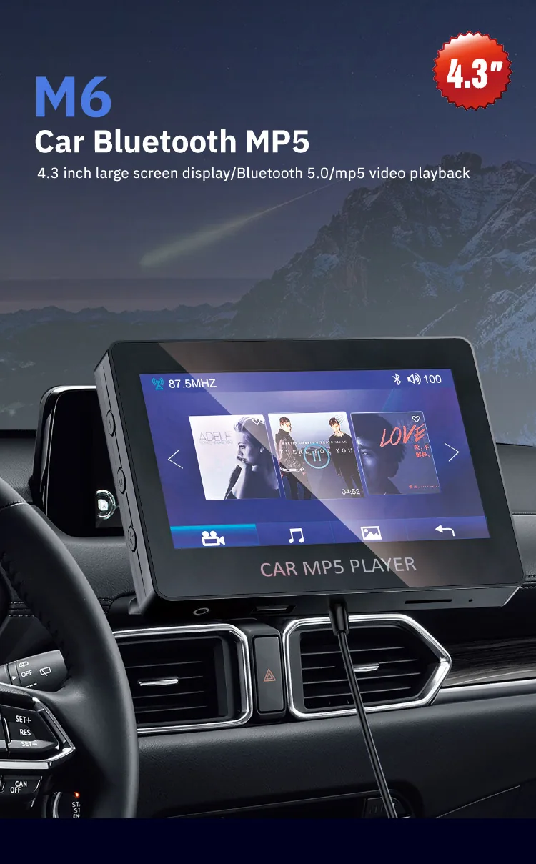 Car mp5 player, car android 4.3 inch large screen android display, navigation broadcast, mp4 remote dial 10