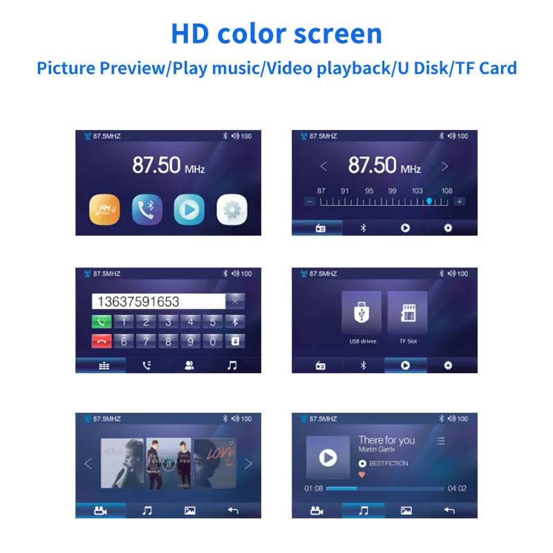Car mp5 player, car android 4.3 inch large screen android display, navigation broadcast, mp4 remote dial