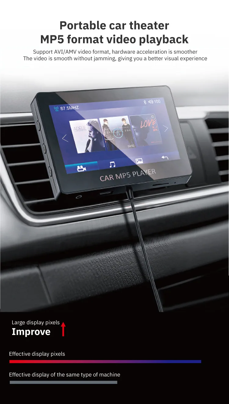 Car mp5 player, car android 4.3 inch large screen android display, navigation broadcast, mp4 remote dial 13