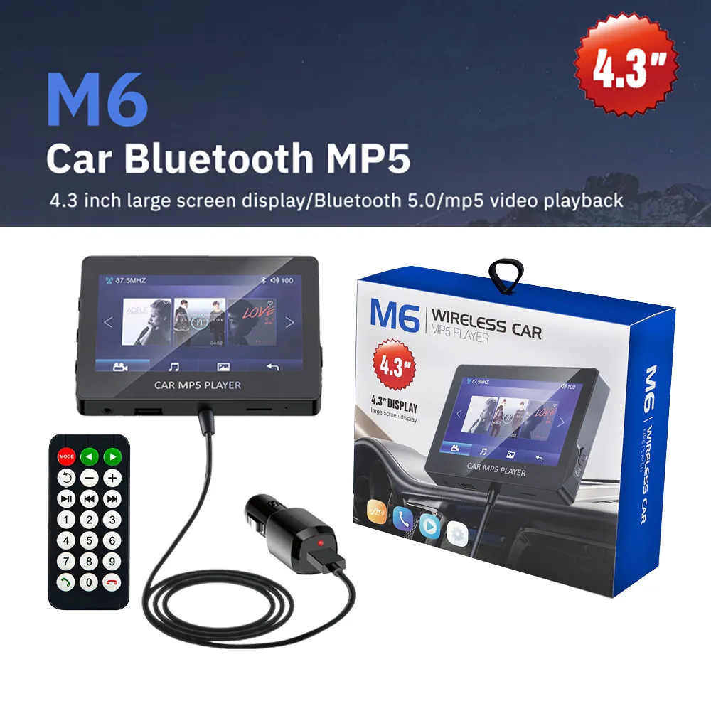 Car Bluetooth MP5 Player, 4.3 inch Large Screen, Car MP5 Dial-up Call, TF Card, USB Playback, Navigation Broadcast 6