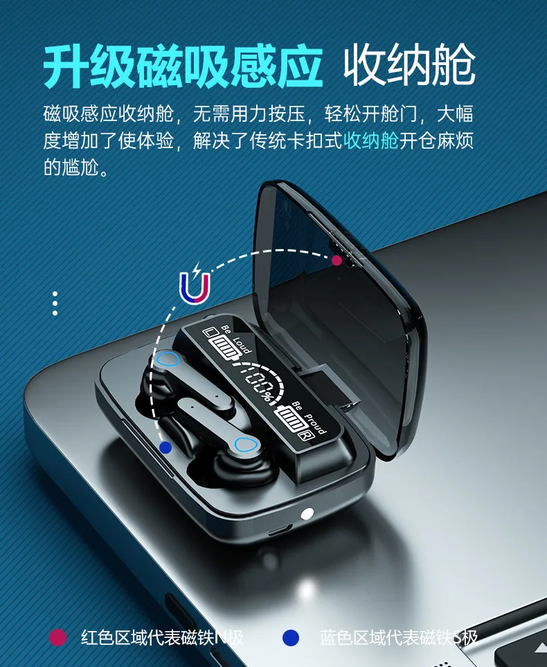 TEMU popular m19 earbuds in-ear sports tws wireless bluetooth headset 5.3 the warehouse source factory 10