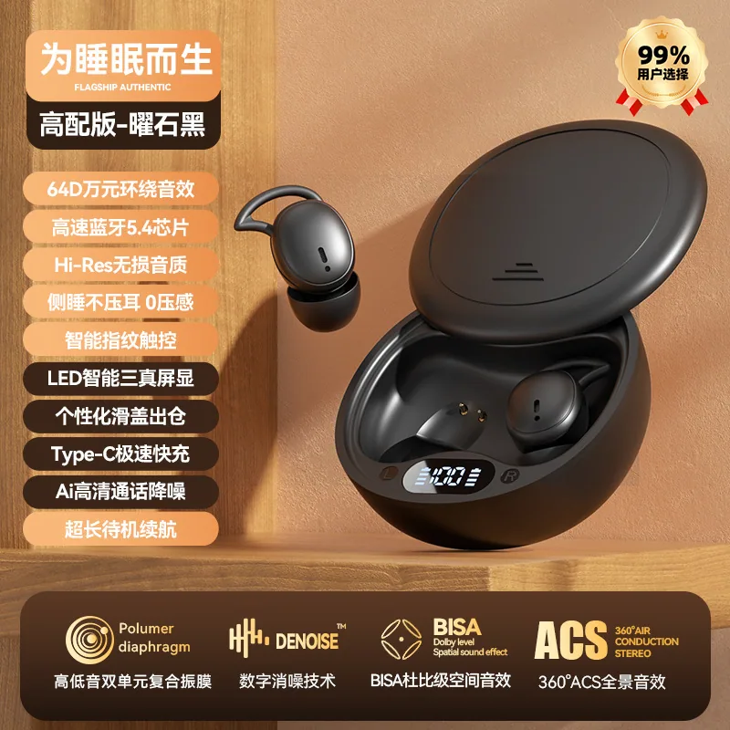 M72 Noise Cancelling Sleep Headphones: หูฟังไร้สายบลูทูธอินเอียร์สำหรับนอนหลับแบบกันเสียง ไม่บีบหู ไม่เจ็บ 4