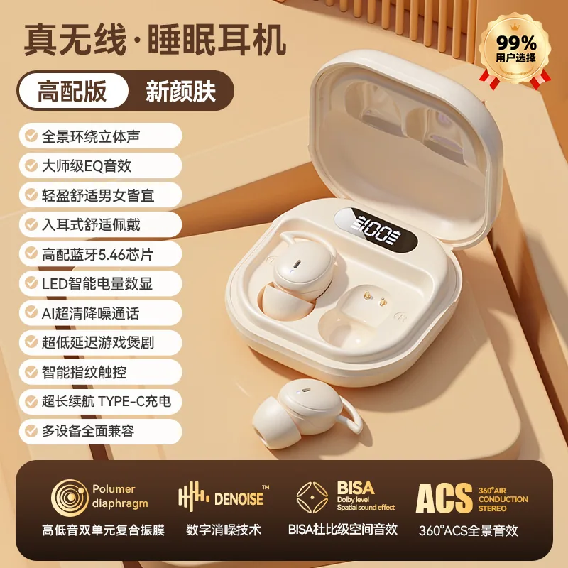 M72 Noise Cancelling Sleep Headphones: หูฟังไร้สายบลูทูธอินเอียร์สำหรับนอนหลับแบบกันเสียง ไม่บีบหู ไม่เจ็บ 3
