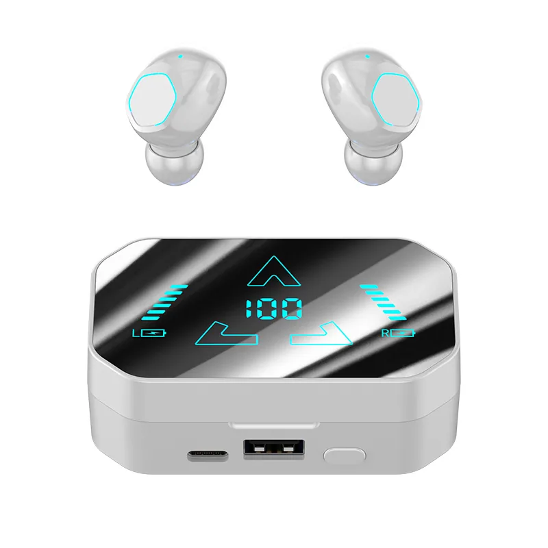 2024 New Black Technology M48 Slide Bluetooth Headset High Power HD Mirror Digital Display M49 Wireless Earphone 4