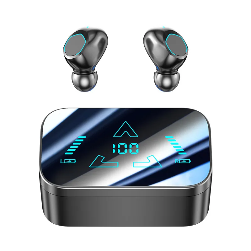 2024 New Black Technology M48 Slide Bluetooth Headset High Power HD Mirror Digital Display M49 Wireless Earphone