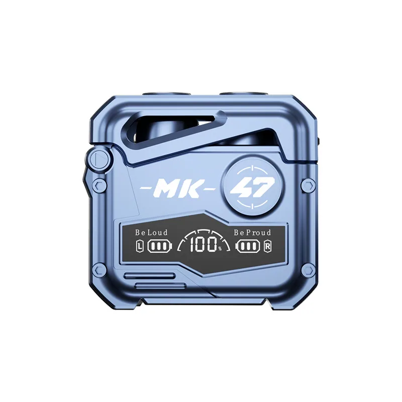 Reka bentuk mecha baharu cat logam M35 pembatalan hingar alat dengar wayarles 5.3 paparan digital set kepala bluetooth dalam telinga mempunyai lar 5
