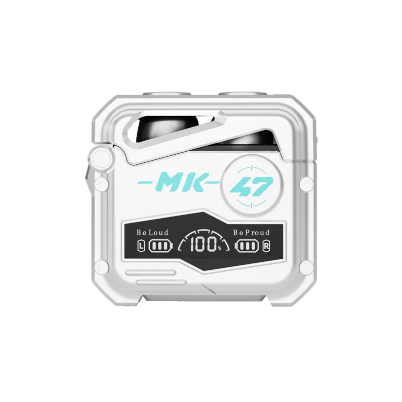 Reka bentuk mecha baharu cat logam M35 pembatalan hingar alat dengar wayarles 5.3 paparan digital set kepala bluetooth dalam telinga mempunyai lar 4