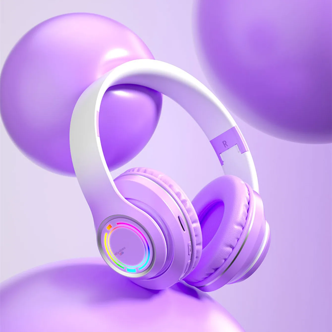 Cross border V3 new head-mounted sports LED light-emitting wireless bluetooth headset gaming headset wholesale 7