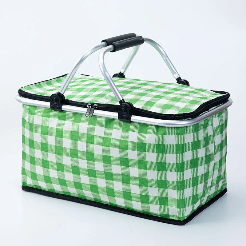Cross-border new insulated picnic basket folding outdoor cooler bag por takeaway fast food bag por picnic shopping basket 4