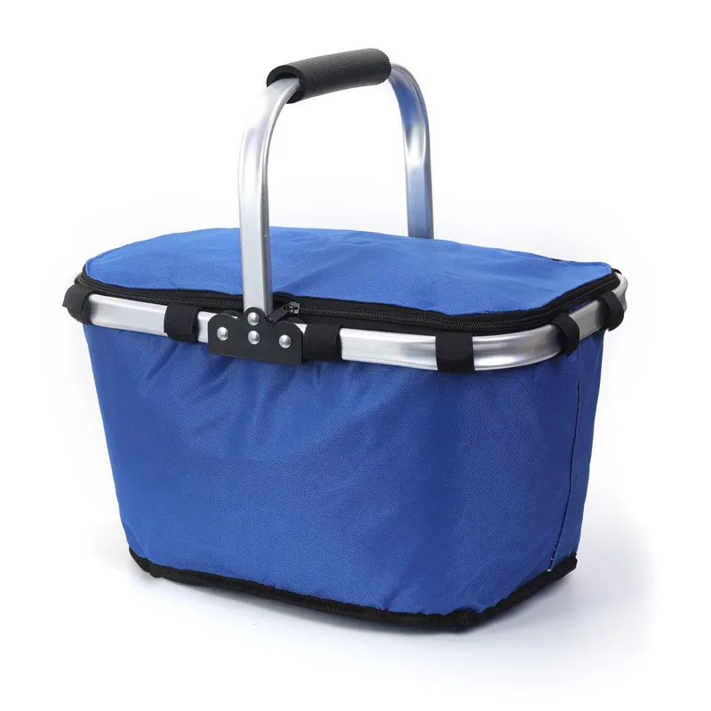 Picnic basket, outdoor cooler pack, foldable insulated bag, por shopping basket, bento box, fast food, takeaway, thermal basket 3
