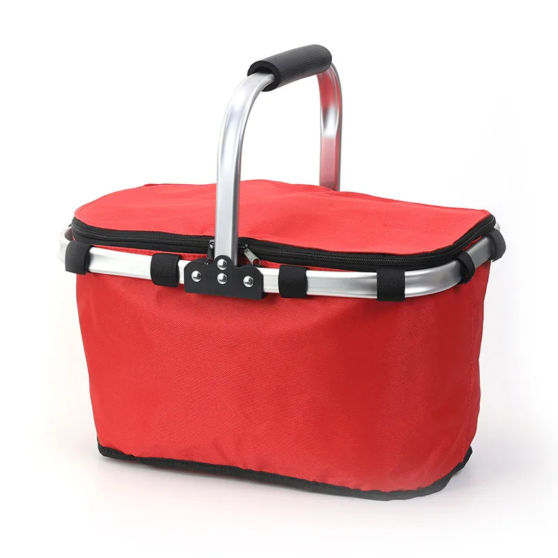 Picnic basket, outdoor cooler pack, foldable insulated bag, por shopping basket, bento box, fast food, takeaway, thermal basket 2
