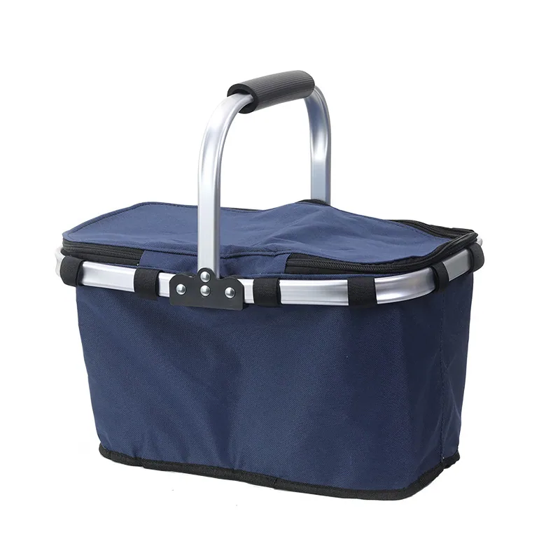 Picnic basket, outdoor cooler pack, foldable insulated bag, por shopping basket, bento box, fast food, takeaway, thermal basket 4