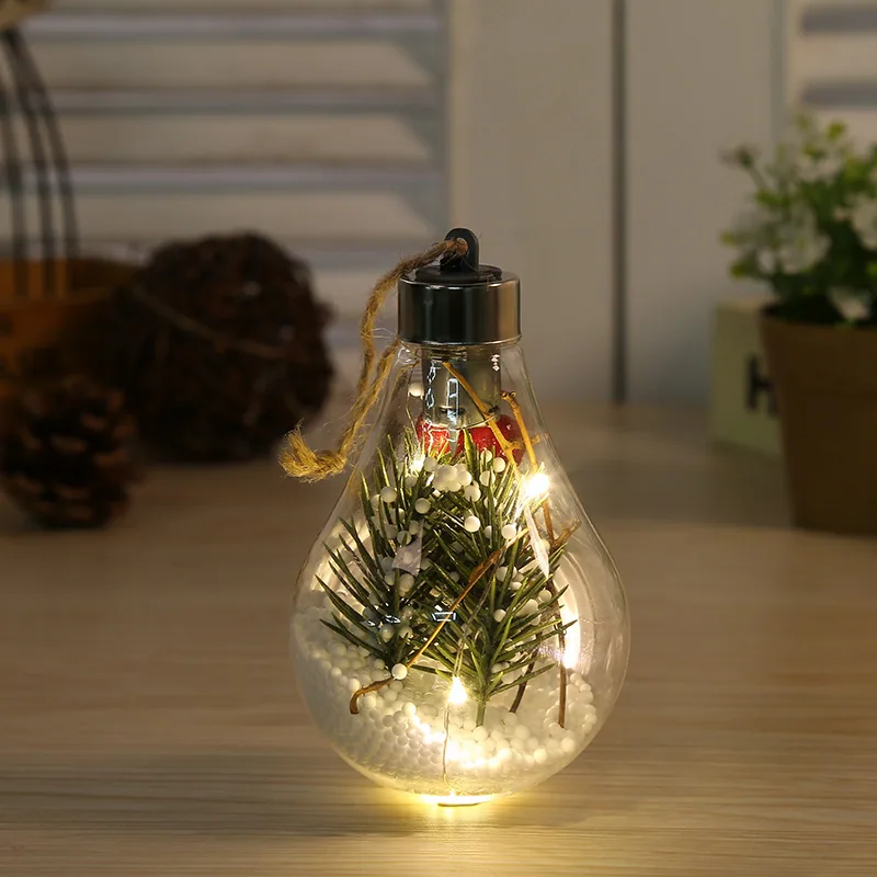 New Christmas Decorations Cross Border Simulation Bulbs Christmas Balls Christmas Tree Decoration Pendants Plastic Balls LED Tra 3