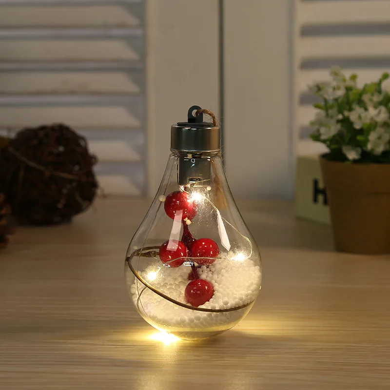 New Christmas Decorations Cross Border Simulation Bulbs Christmas Balls Christmas Tree Decoration Pendants Plastic Balls LED