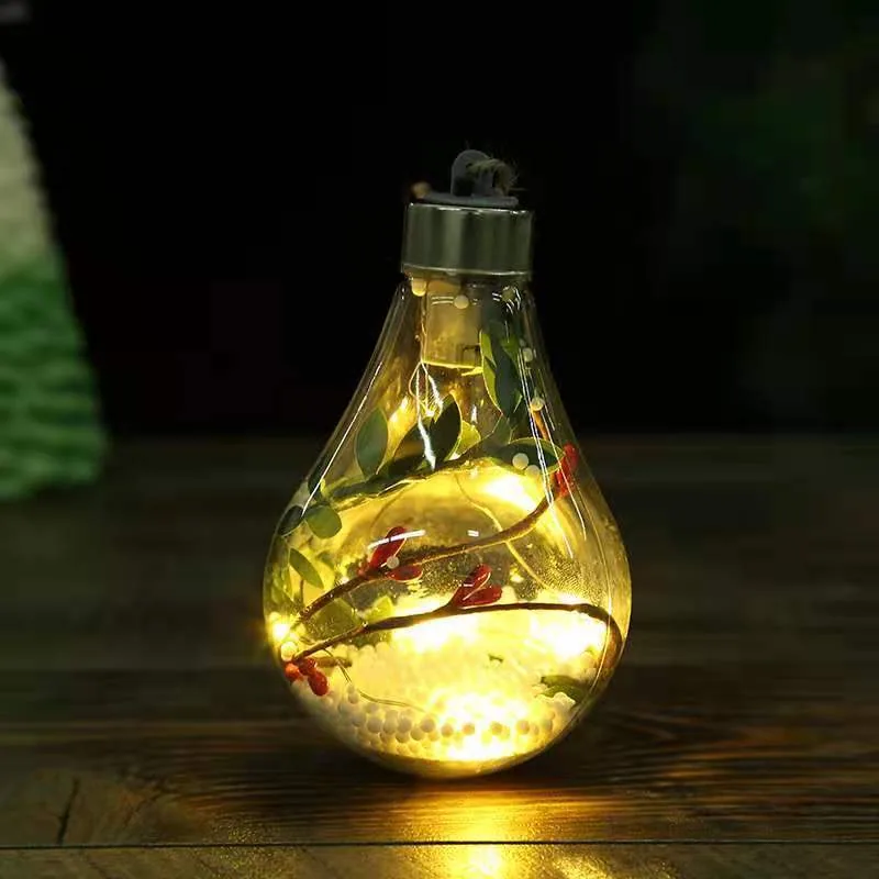 New Christmas Decorations Cross Border Simulation Bulbs Christmas Balls Christmas Tree Decoration Pendants Plastic Balls LED Tra 6