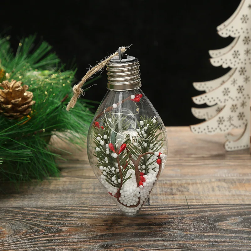 Christmas New Christmas Decoration LED Luminous Pentagram Star Christmas Tree Pendant Creative Transparent PET Christmas Ball 17