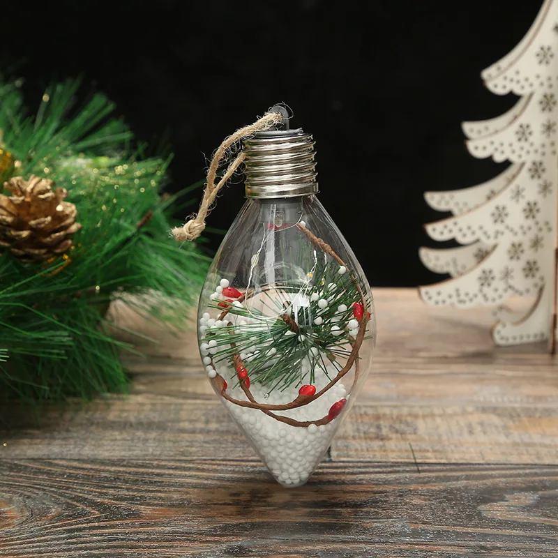 Christmas New Christmas Decoration LED Luminous Pentagram Star Christmas Tree Pendant Creative Transparent PET Christmas Ball 18