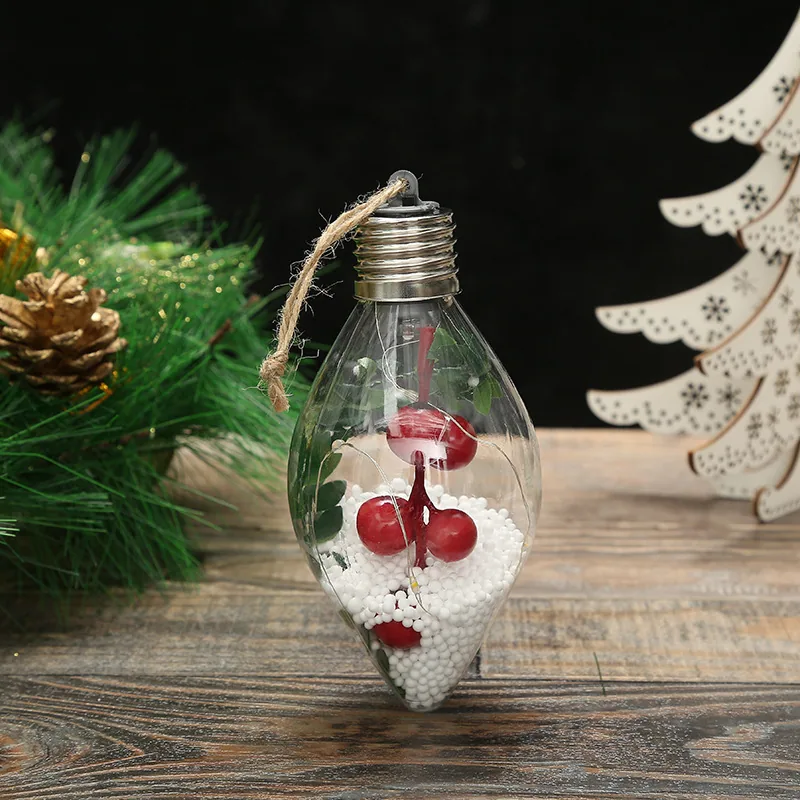 Christmas New Christmas Decoration LED Luminous Pentagram Star Christmas Tree Pendant Creative Transparent PET Christmas Ball 14