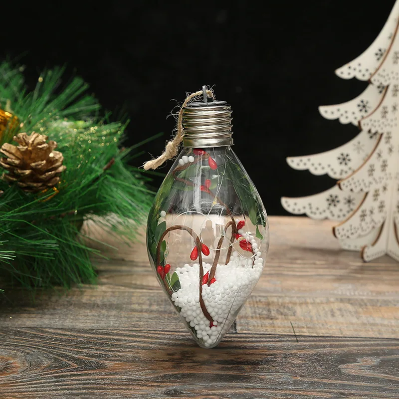 Christmas New Christmas Decoration LED Luminous Pentagram Star Christmas Tree Pendant Creative Transparent PET Christmas Ball 13