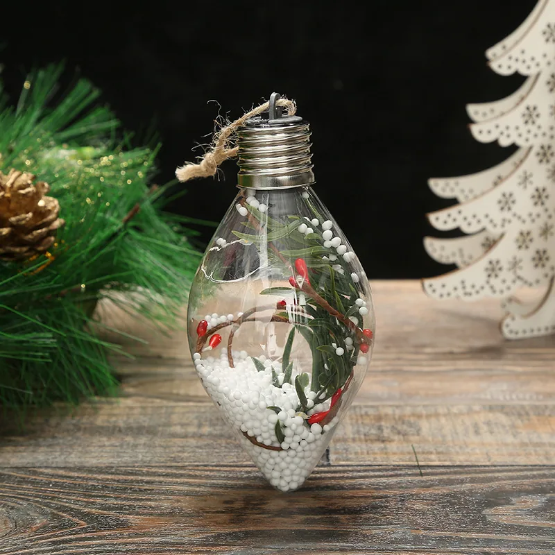 Christmas New Christmas Decoration LED Luminous Pentagram Star Christmas Tree Pendant Creative Transparent PET Christmas Ball 16