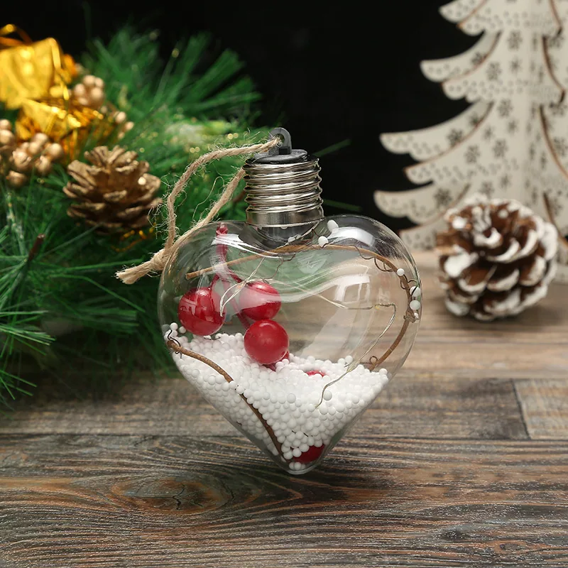 Christmas New Christmas Decoration LED Luminous Pentagram Star Christmas Tree Pendant Creative Transparent PET Christmas Ball 12