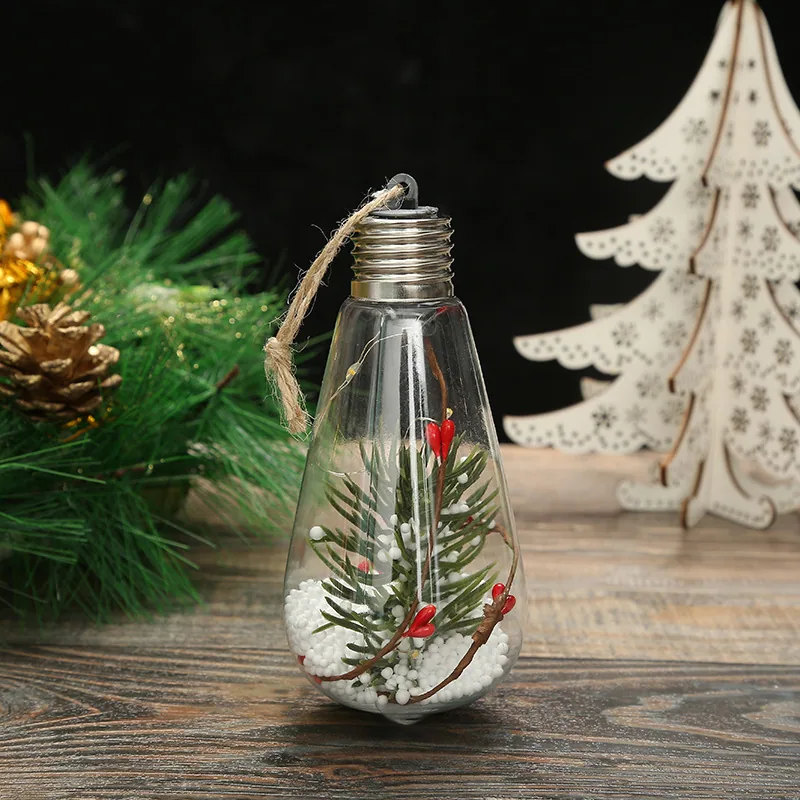 Christmas New Christmas Decoration LED Luminous Pentagram Star Christmas Tree Pendant Creative Transparent PET Christmas Ball 26