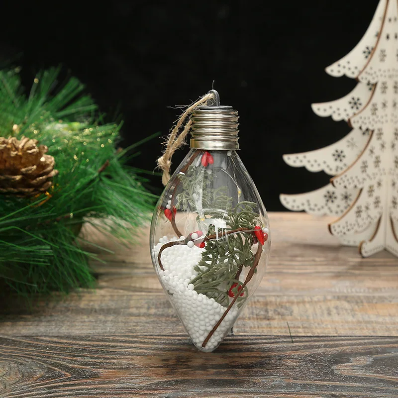 Christmas New Christmas Decoration LED Luminous Pentagram Star Christmas Tree Pendant Creative Transparent PET Christmas Ball 15